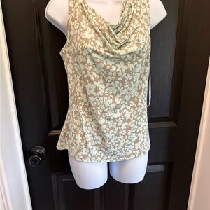 Calvin Klein Floral Blouse - mint green and Tan